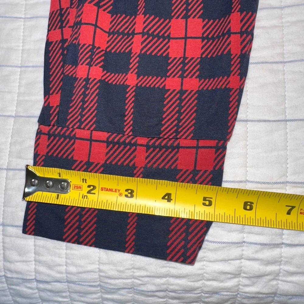 Tommy John Mens Red Navy Blue Plaid Second Skin Pajama Pants Sleepwear Large - Picture 2 of 6